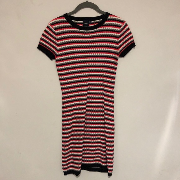Super fun ASOS striped knit t-shirt dress - Picture 1 of 4